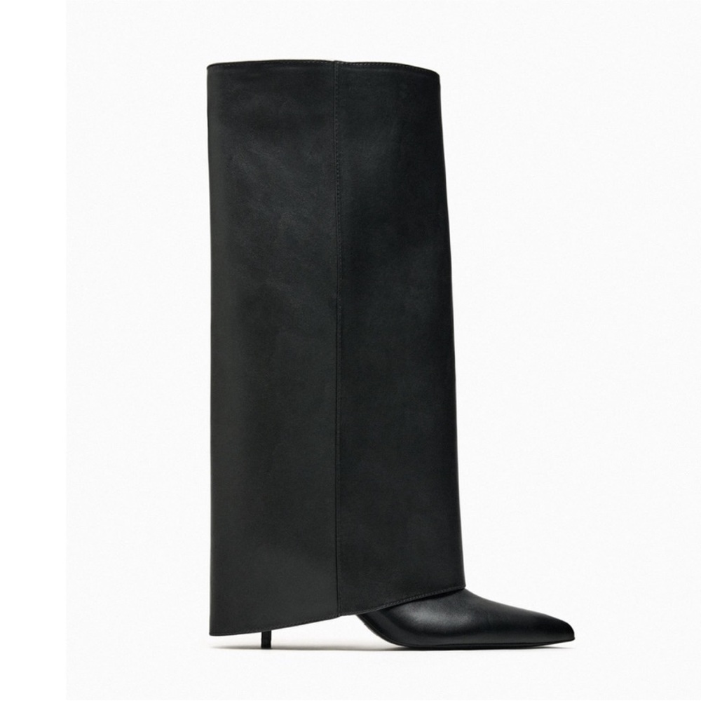 Zara Striped Footed Heeled Boots